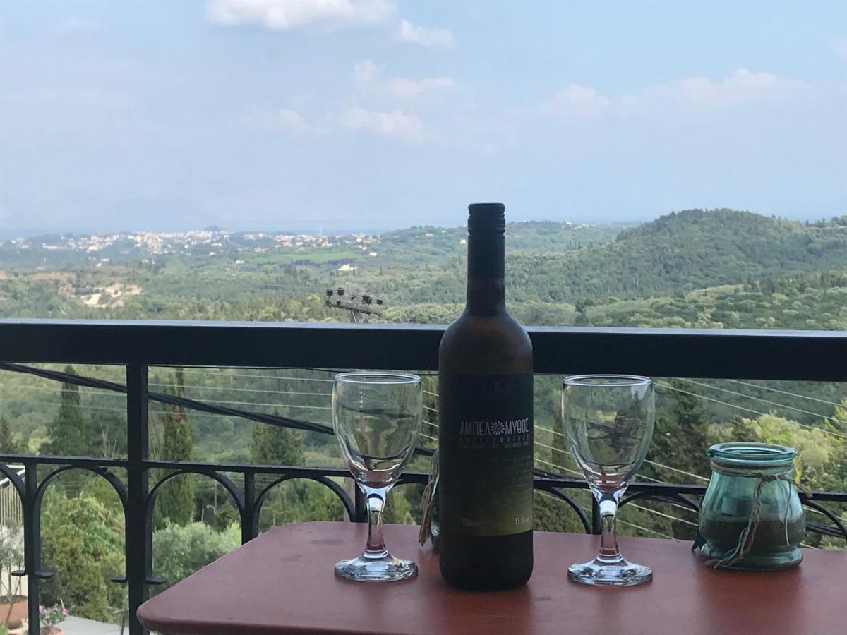 Schoenes Familienappartement In Pelekas, Corfu Mit Meerblick Exterior photo